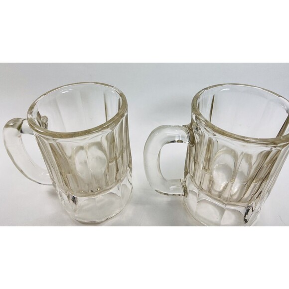 Unbranded Root Beer 12 Oz Heavy Glass Mugs Set of 2 1980's - Picture 4 of 5
